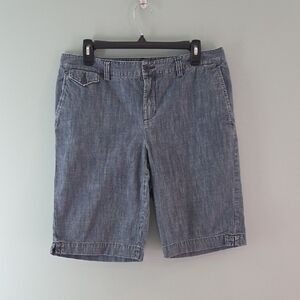 Eddie Bauer Mercer Fit Blue 100% Cotton Jean Bermuda Shorts Women's Size 10